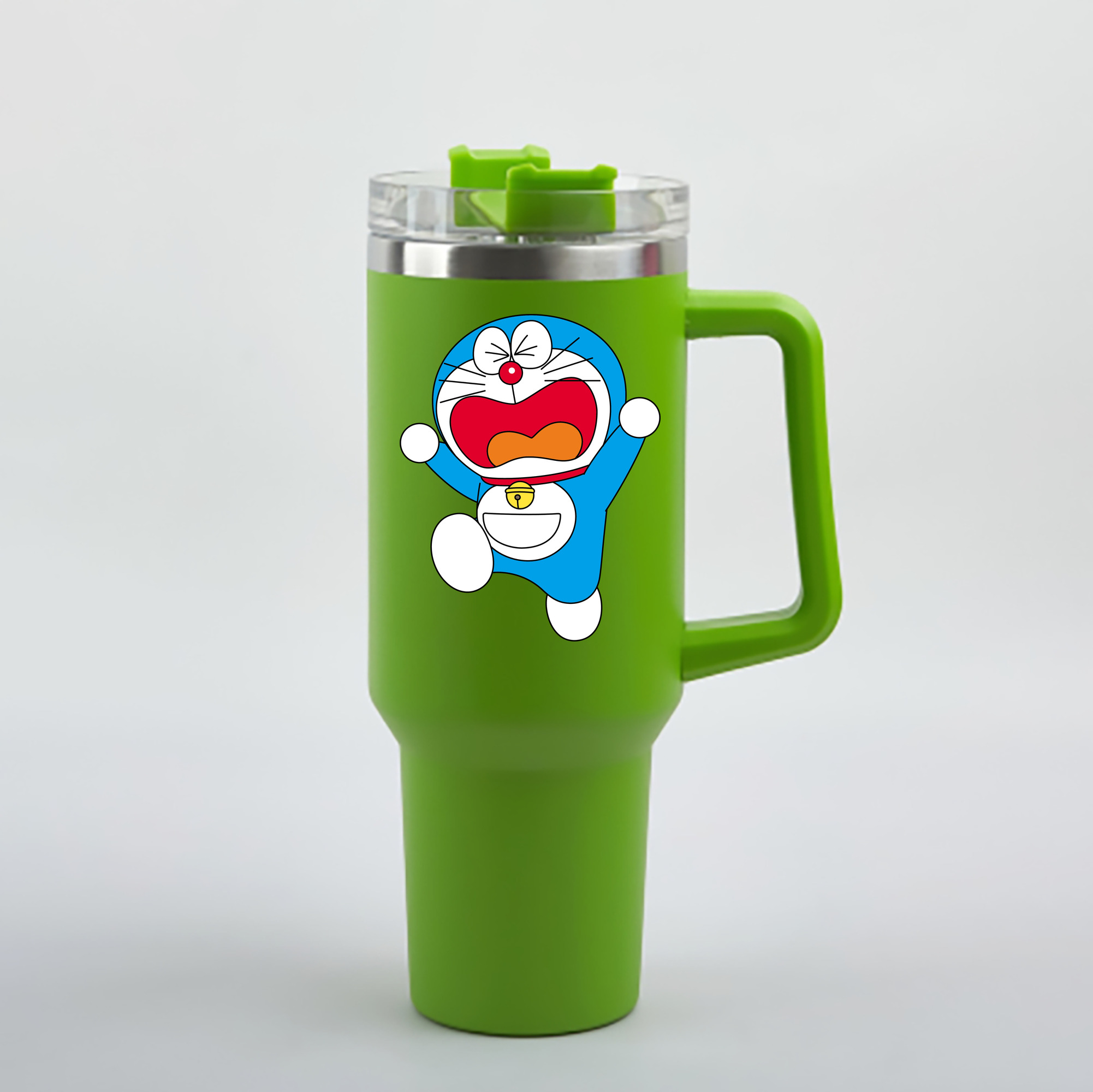 （画像用） ドラえもん Doraemon 1200mL車用タンブラー - クリスタルステッカー（プラスチックストロー付き）